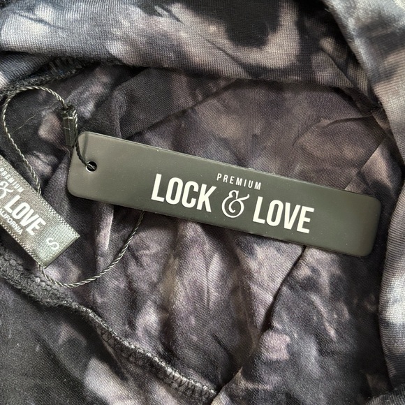 NWT Lock & Love Purple Black Tie Dye Maxi Skirt High Waist - Picture 3 of 5